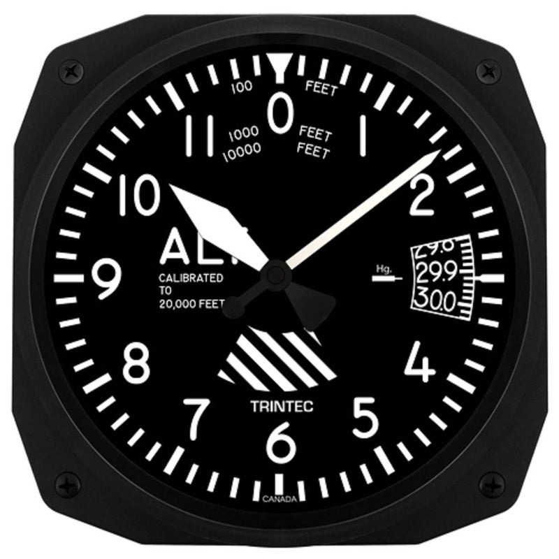 Trintec 10" Aviation Altimeter Instrument Style Wall Clock 3060-10 - Image 1
